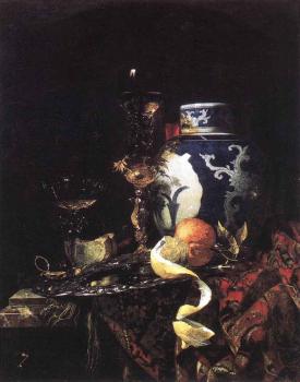 Willem Kalf : Still Life With A Late Ming Ginger Jar